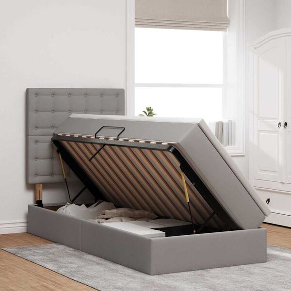 vidaXL Letto con contenitore e LED Talpa 100 x 200 cm Poliestere