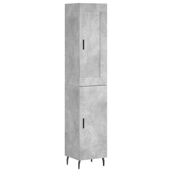 vidaXL Credenza Grigio Cemento 34,5x34x180 cm in Legno Multistrato