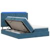 vidaXL Letto con contenitore LED e materasso Blu Scuro 200 x 200 cm