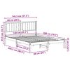 vidaXL Letto con Testiera Rivestita Talpa 140 x 200 cm Pino massello