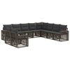 vidaXL Set Divano da Giardino 10 pcs Grigio e Grigio Scuro polyrattan