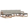 vidaXL Set di divani da esterno 6 pz Grigio Naturale e Chiaro