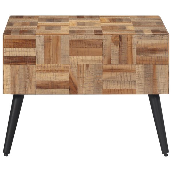vidaXL Tavolino da Salotto Grigio 55x55x40cm Massello Teak di Recupero