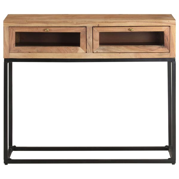 vidaXL Tavolo Consolle 90x35x76 cm in Legno Massello d'Acacia
