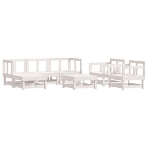 vidaXL Set Salotto da Giardino 7 pz Bianco in Legno Massello di Pino