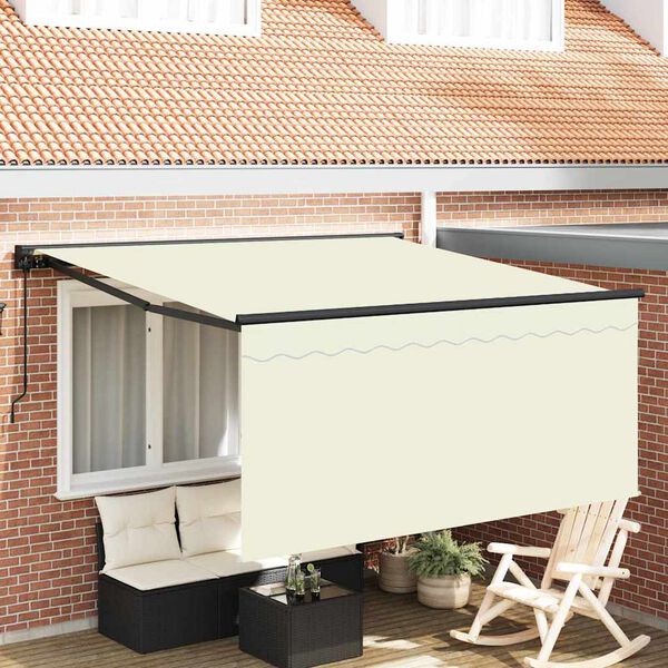 vidaXL Tenda Retrattile Crema 300 x 250 cm Poliestere e Alluminio
