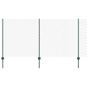 vidaXL Recinzione a maglie con palo 10 x 1,2 m Verde Rete
