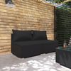 vidaXL Set Divani da Giardino 2 pz con Cuscini in Polyrattan Nero