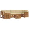vidaXL Set di divani da esterno 8 pz Naturale e Beige