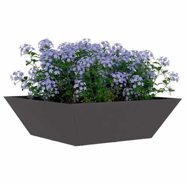 vidaXL Vaso da giardino 5 pcs Nero 50 x 50 x 15 cm