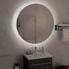 vidaXL Armadio da Bagno con Specchio Rotondo e LED Grigio 54x54x17,5cm