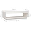 vidaXL Tavolino da Salotto Bianco 110x50x33,5 cm in Legno di Pino