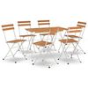 vidaXL Set Bistr&ograve; Pieghevole 7pz in Legno Massello di Acacia e Acciaio