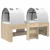 vidaXL Letto Alto per Bambini con Tunnel 3 pz Rovere Sonoma e bianco