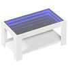 vidaXL Tavolino Salotto con LED Bianco 93x53x45 cm Legno Multistrato