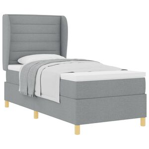 vidaXL Letto a molle con materasso Grigio chiaro 200 x 80 cm Tessuto