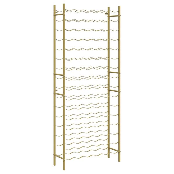 vidaXL Portabottiglie per 96 Bottiglie Metallo Oro