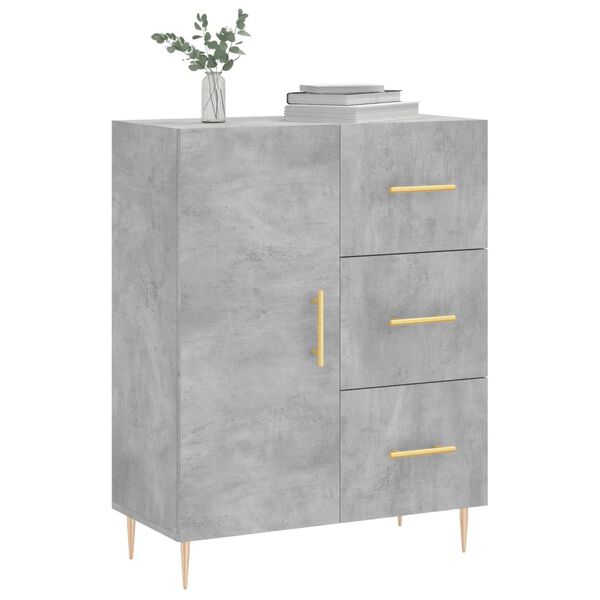 vidaXL Credenza Grigio Cemento 69,5x34x90 cm in Legno Multistrato