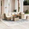 vidaXL Set Divano da Giardino 8 pz con Cuscini Beige in Polyrattan