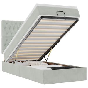 vidaXL Struttura Letto Pouf con Materassi 90x190 cm in Velluto