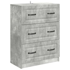 vidaXL Mobile con Cassetti Grigio Cemento 66 x 34,5 x 87 cm
