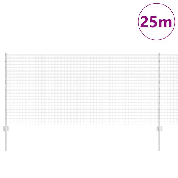 vidaXL Recinzione e Posto Argento 1 x 25 m Acciaio