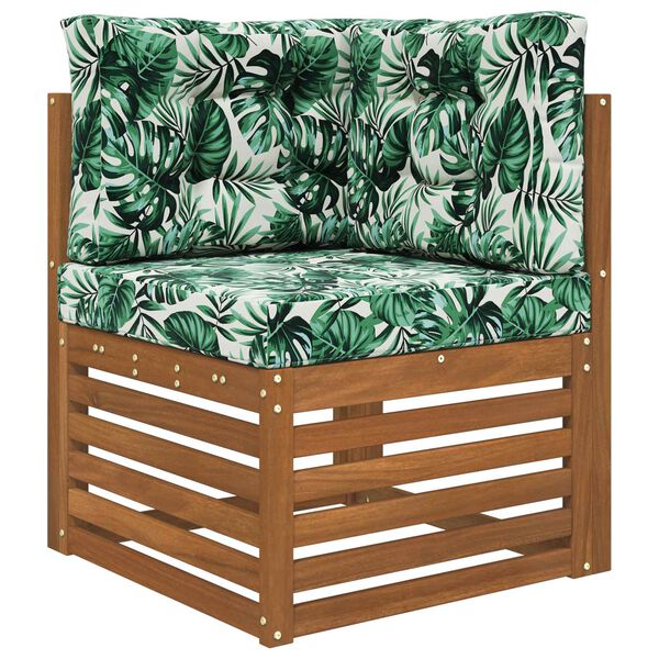 vidaXL Cuscino per divano da esterno 3 pcs Motivo Foglia Poliestere