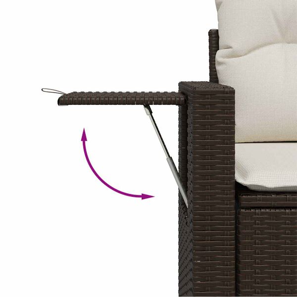 vidaXL Set Divano da Giardino 3 pz con Cuscini Marrone in Polyrattan