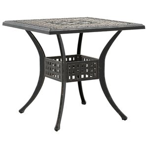 vidaXL Tavolo da Giardino Bronzo 80x80x75 cm in Alluminio Pressofuso