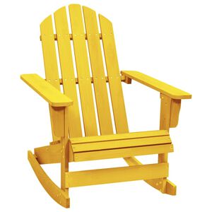 vidaXL Sedia a Dondolo Adirondack in Legno Massello di Abete Gialla
