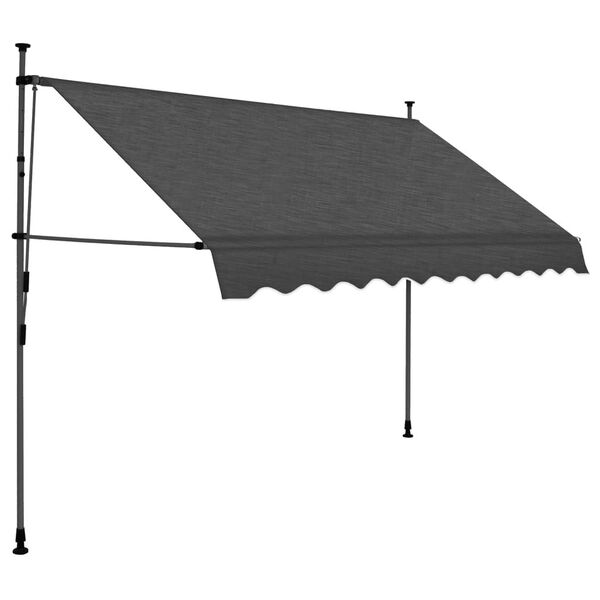 vidaXL Tenda da Sole Retrattile Manuale con LED 300 cm Antracite