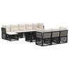 vidaXL Set Divano da Giardino 11 pz Nero polyrattan