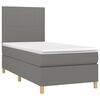 vidaXL Letto a Molle Materasso e LED Grigio Scuro 90x200 cm in Tessuto