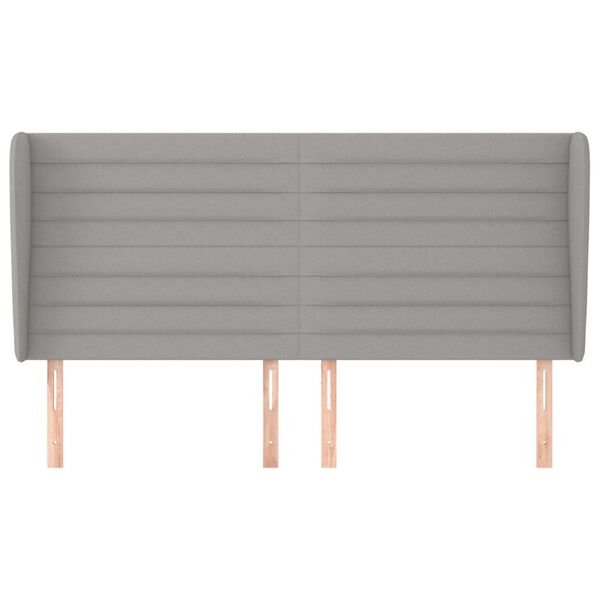 vidaXL Testiera ad Orecchio Grigio Chiaro 203x23x118/128 cm in Tessuto
