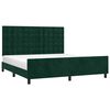 vidaXL Giroletto senza Materasso Verde Scuro 160x200 cm in Velluto
