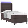 vidaXL Letto a Sorgente LED Marrone Scuro 90 x 190 cm Tessuto