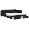 vidaXL Divano Letto Estraibile con Cassetti Nero 90x200 cm in Tessuto