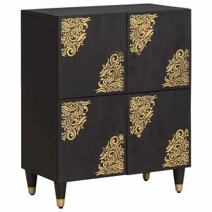vidaXL Credenza con porta Nero 60 x 33 x 75 cm Legno di mango massello