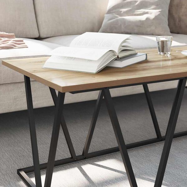 vidaXL Tavolino da salotto Rovere artigianale 100 x 50 x 40 cm