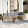 vidaXL Set Divani da Giardino 7 pz con Cuscini Beige in Polyrattan