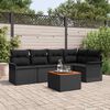 vidaXL Set Divano da Giardino con archiviazione 6 pcs Nero polyrattan