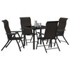 vidaXL Set da Pranzo per Giardino 5 pcs Nero caffè Poly Rattan