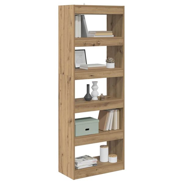 vidaXL Armadio per Libri rovere artigianale 60 x 30 x 166 cm