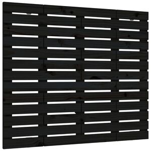 vidaXL Testiera da Parete Nera 106x3x91,5 cm in Legno Massello di Pino