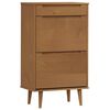 vidaXL Scarpiera MOLDE Marrone 59,5x35x103cm in Legno Massello di Pino