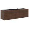 vidaXL Fioriera da Giardino con 3 Vasi Marrone 105x30x32 cm Polyrattan