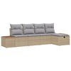 vidaXL Set Divano da Giardino 6 pz Beige polyrattan