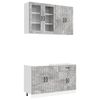 vidaXL Unit&agrave; Cucina LUCCA 4 pz Grigio Cemento Legno ingegnerizzato