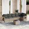 vidaXL Set Divani da Giardino 7pz con Cuscini Grigio Chiaro Polyrattan