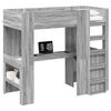 vidaXL Struttura letto a castello con scrivania Grigio Sonoma